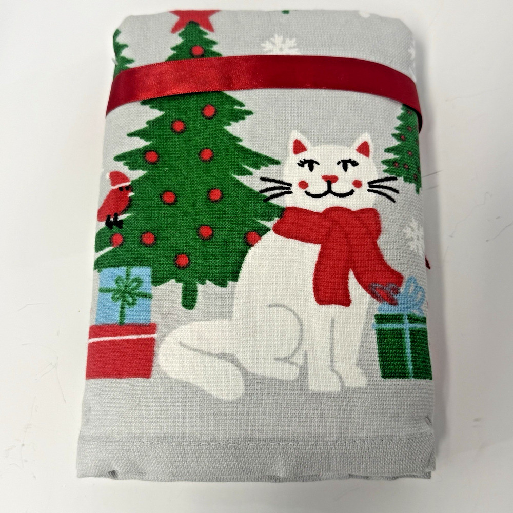 Charmont Collection Christmas Cats Kitties 2 New Terrycloth Cotton Hand Towels - Picture 3 of 4